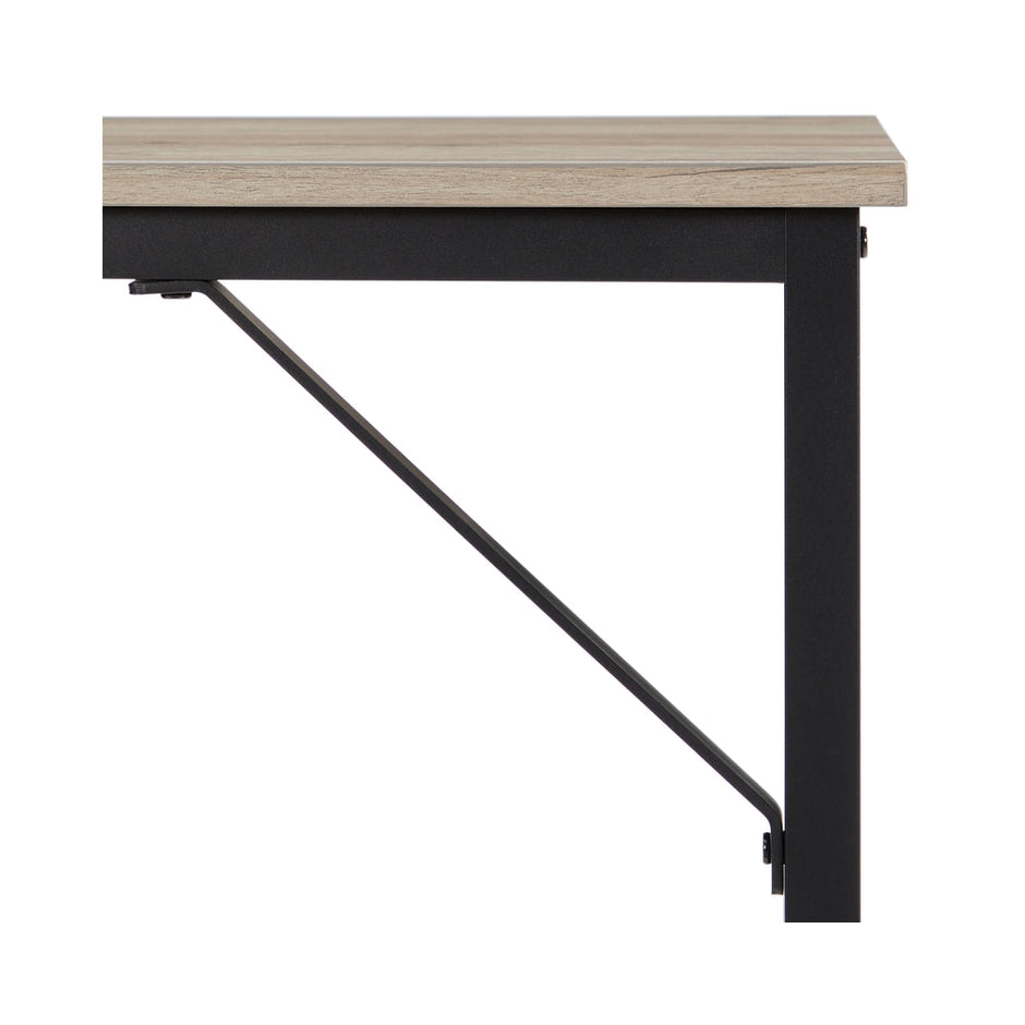 Computer Desk – Steel – Hazelnut Brown and Black – Industrial Design, Simple Assembly