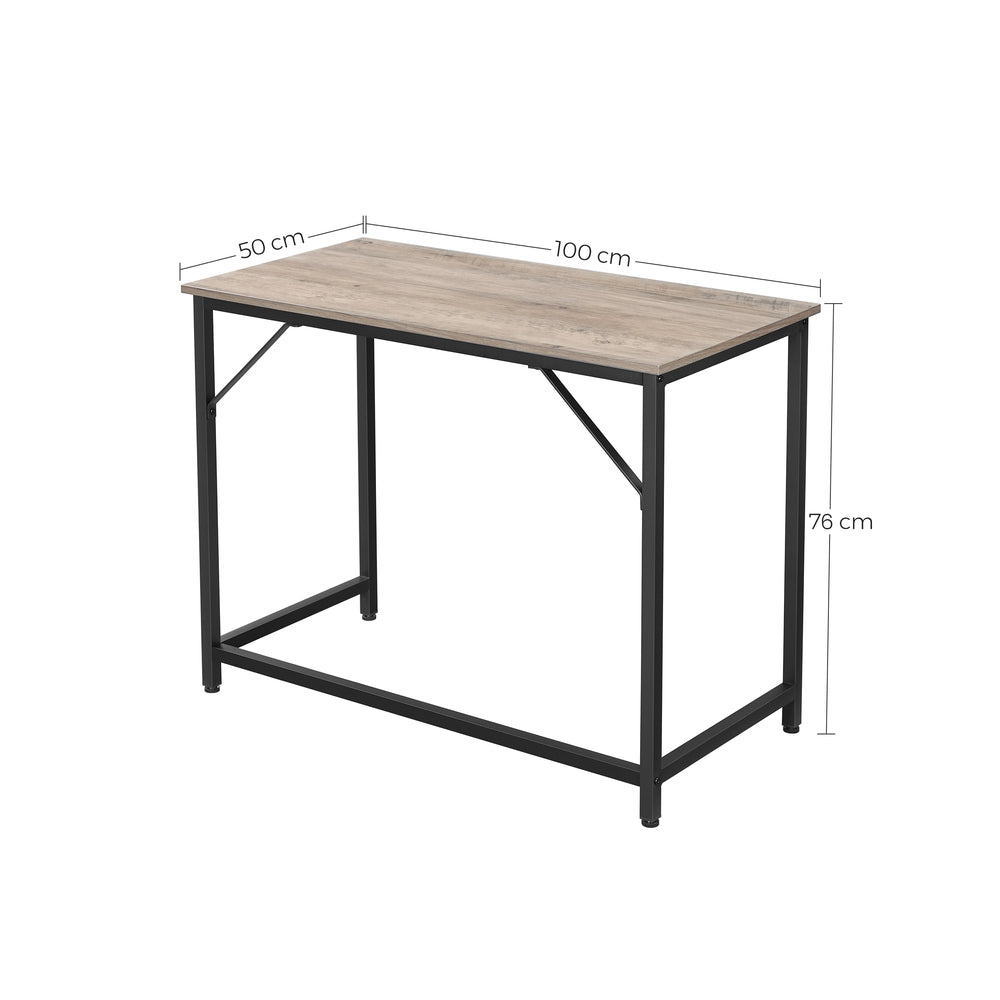 Computer Desk – Steel – Hazelnut Brown and Black – Industrial Design, Simple Assembly