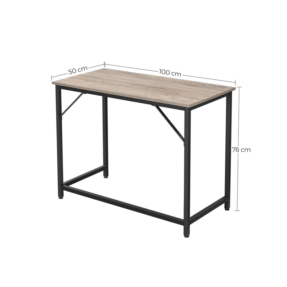 Computer Desk – Steel – Hazelnut Brown and Black – Industrial Design, Simple Assembly
