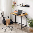 Writing Desk – Steel – Hazelnut Brown and Black – Industrial Design, Simple Assembly