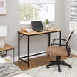 Writing Desk – Steel – Hazelnut Brown and Black – Industrial Design, Simple Assembly