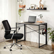 Folding Writing Desk – Wood and Metal – Greige and Black – No Tools Required, 8 Hooks