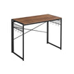 Foldable Computer Desk – Wood – Greige and Black – Industrial Design with 8 Hooks