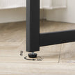 Foldable Computer Desk – Wood – Greige and Black – Industrial Design with 8 Hooks