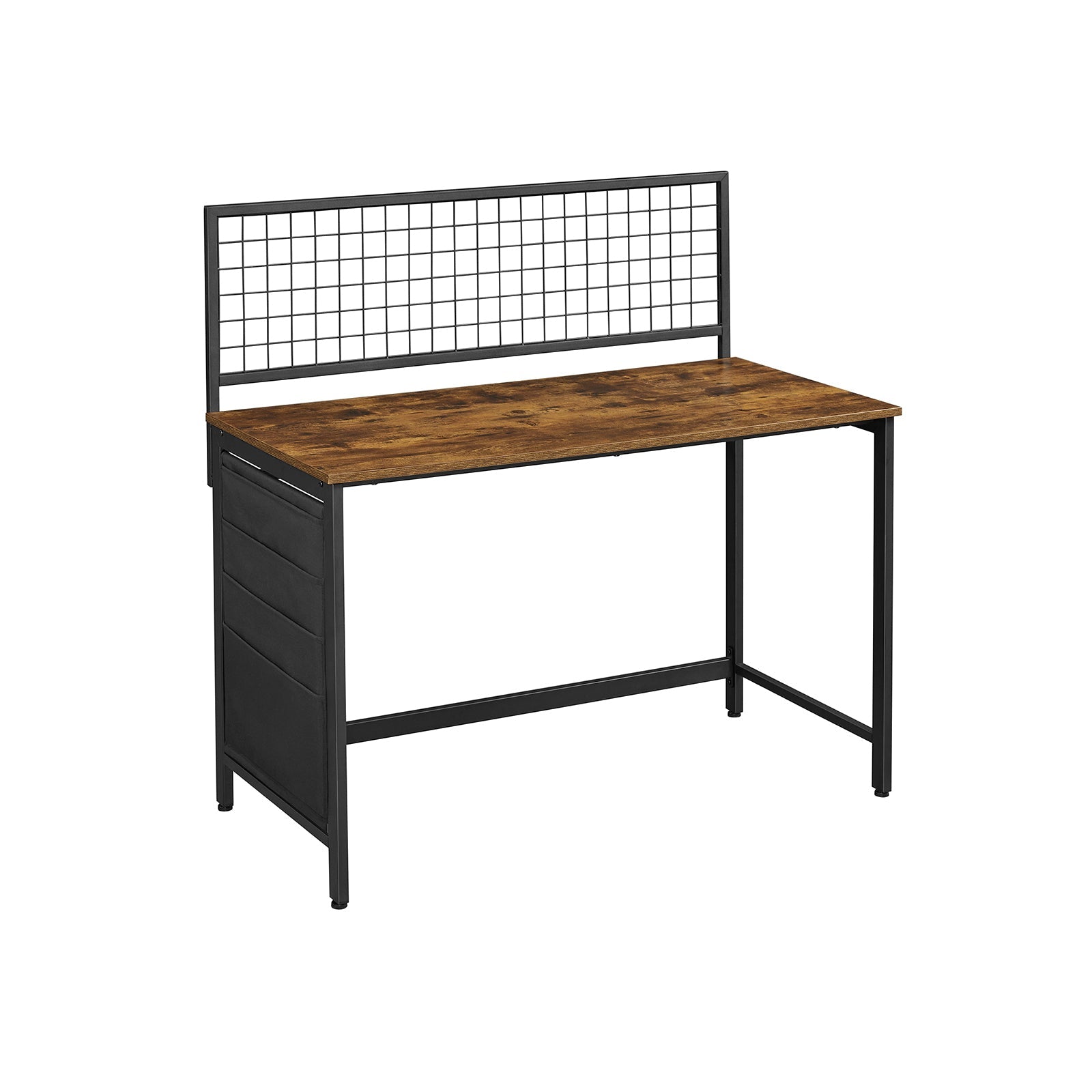 Computer Desk – Fabric – Rustic Brown and Black – Includes Storage Bags