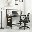 Computer Desk – Fabric – Rustic Brown and Black – Includes Storage Bags