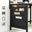Computer Desk – Fabric – Rustic Brown and Black – Includes Storage Bags