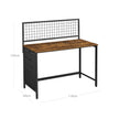 Computer Desk – Fabric – Rustic Brown and Black – Includes Storage Bags