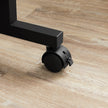 Mobile Computer Desk – Wood and Metal – Rustic Brown and Black – Features Monitor Stand and Hooks