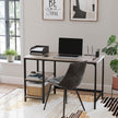 Computer Desk – Metal and Wood – Rustic Brown – Includes 2 Shelves for Storage