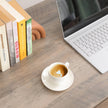 Computer Desk – Metal and Wood – Rustic Brown – Includes 2 Shelves for Storage