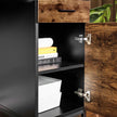Computer Desk – Steel – Rustic Brown and Black – With Bookshelf and Drawer