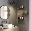 Floating Shelves Set – Wooden – Rustic Brown – 38 cm Long with Front Edge
