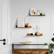 Floating Shelves Set – Wooden – Rustic Brown – 38 cm Long with Front Edge