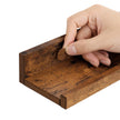 Floating Shelves Set – Wooden – Rustic Brown – 38 cm Long with Front Edge