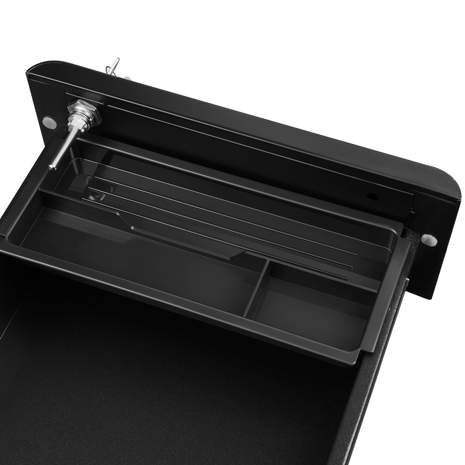Mobile File Cabinet – Wood – White – Lockable and Wheeled Design for Document Storage