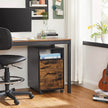 File Cabinet – Steel – Brown and Black – 2 Drawers with Rolling Design and Open Compartment