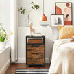 File Cabinet – Steel – Brown and Black – 2 Drawers with Rolling Design and Open Compartment