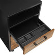 File Cabinet – Steel – Brown and Black – 2 Drawers with Rolling Design and Open Compartment