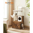 Cat Tree – Engineered Wood – Cloud White – 2-in-1 Design with Litter Box Enclosure and Scratching Posts