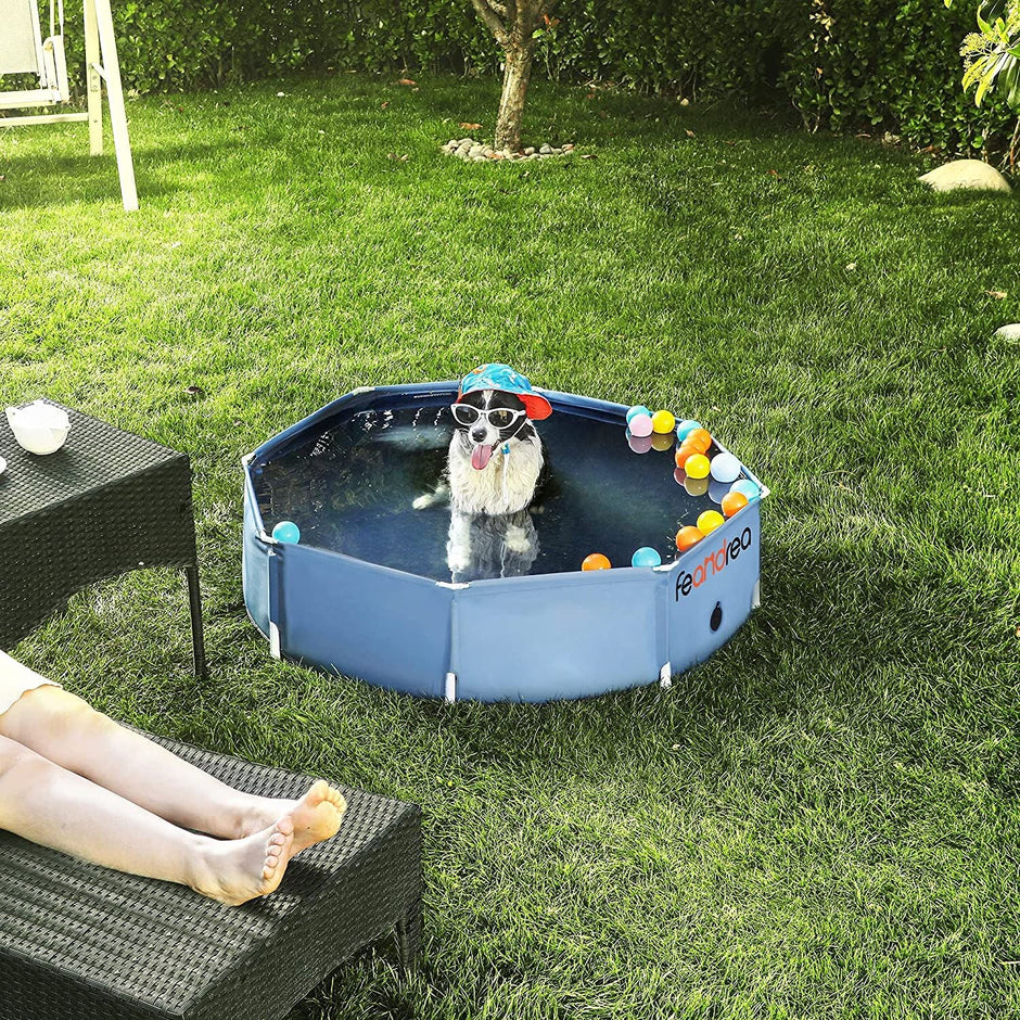 Foldable Pet Swimming Pool – PVC – Blue – Portable and Easy to Store