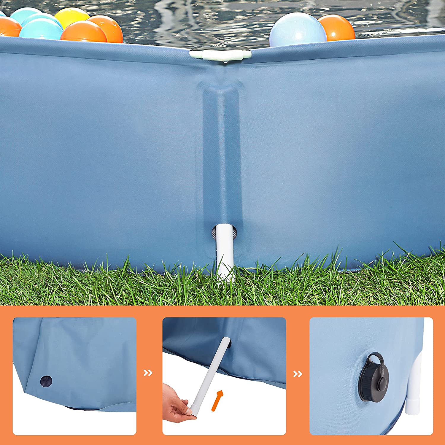 Foldable Pet Swimming Pool – PVC – Blue – Portable and Easy to Store