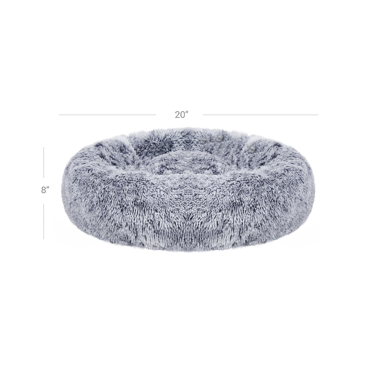 Dog Bed – Soft Plush – Grey – 50 cm