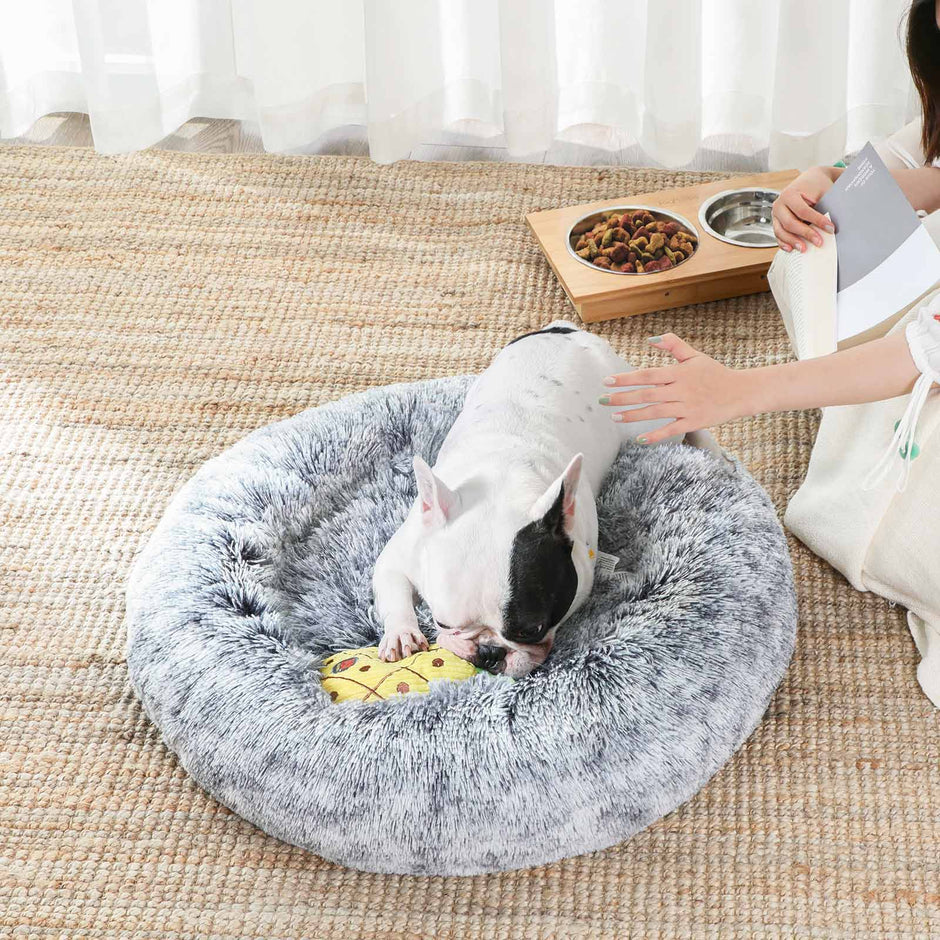 Dog Bed – Soft Plush – Grey – 50 cm