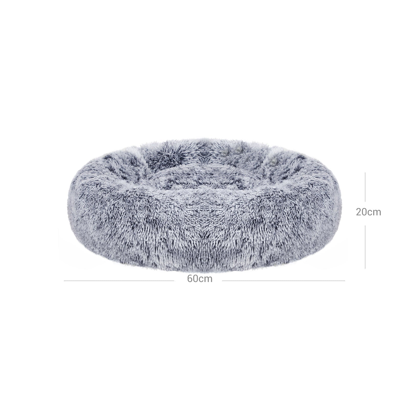 Dog Bed – Soft Plush – Grey – 50 cm