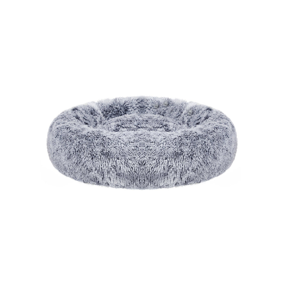 Donut Pet Bed – Plush – Dark Grey – Soft Washable Cover, 60cm