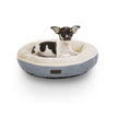 Round Dog and Cat Bed – Fabric – Grey – Washable Donut Shape, 65 cm Diameter