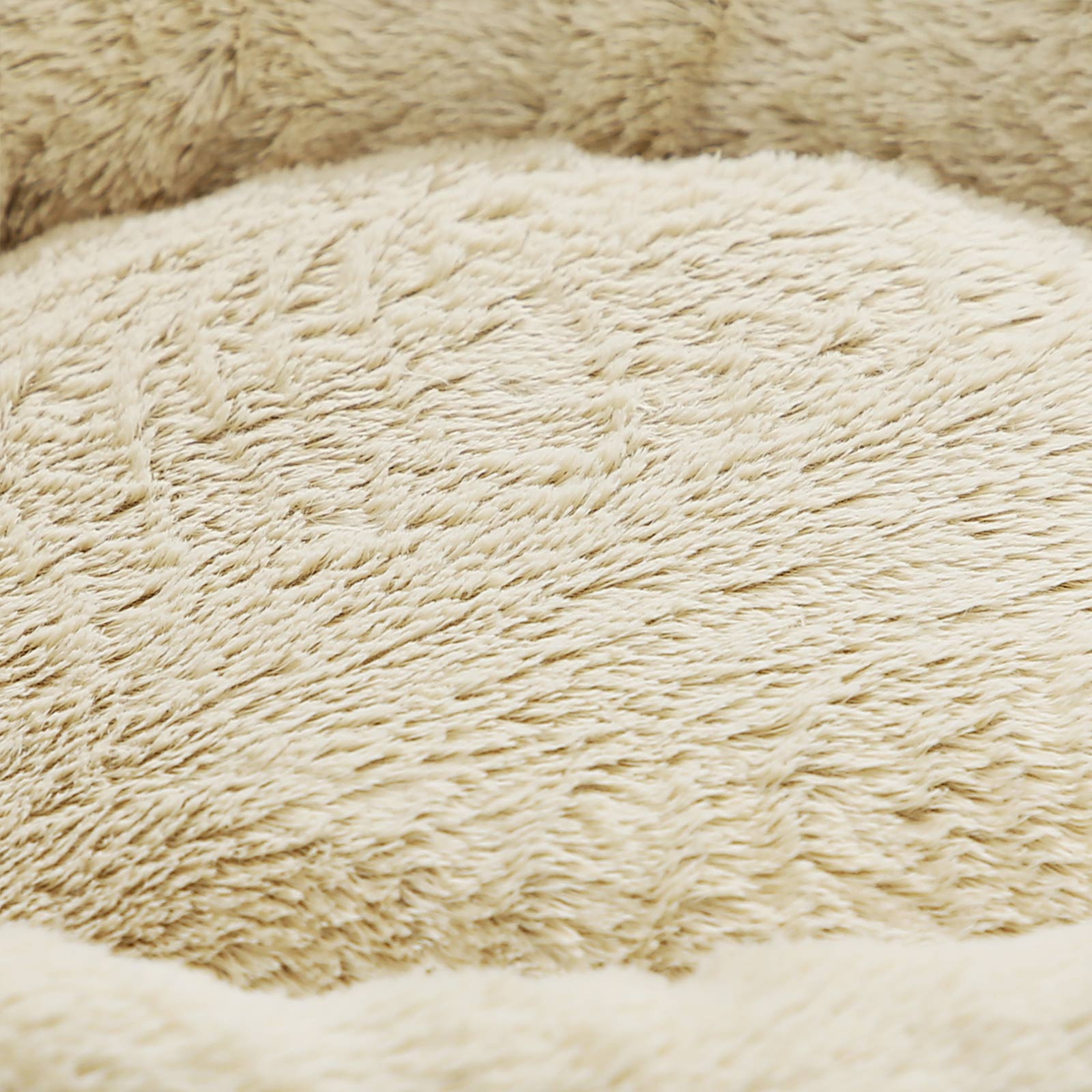 Round Dog and Cat Bed – Fabric – Grey – Washable Donut Shape, 65 cm Diameter