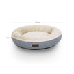 Round Dog and Cat Bed – Fabric – Grey – Washable Donut Shape, 65 cm Diameter