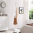 Coat Stand – Solid Wood – White – Free Standing with 8 Hooks