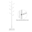 Coat Stand – Solid Wood – White – Free Standing with 8 Hooks