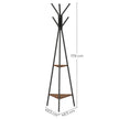 Hall Rack Stand – Wood and Metal – Hazelnut Brown and Black – Industrial Style with 2 Shelves