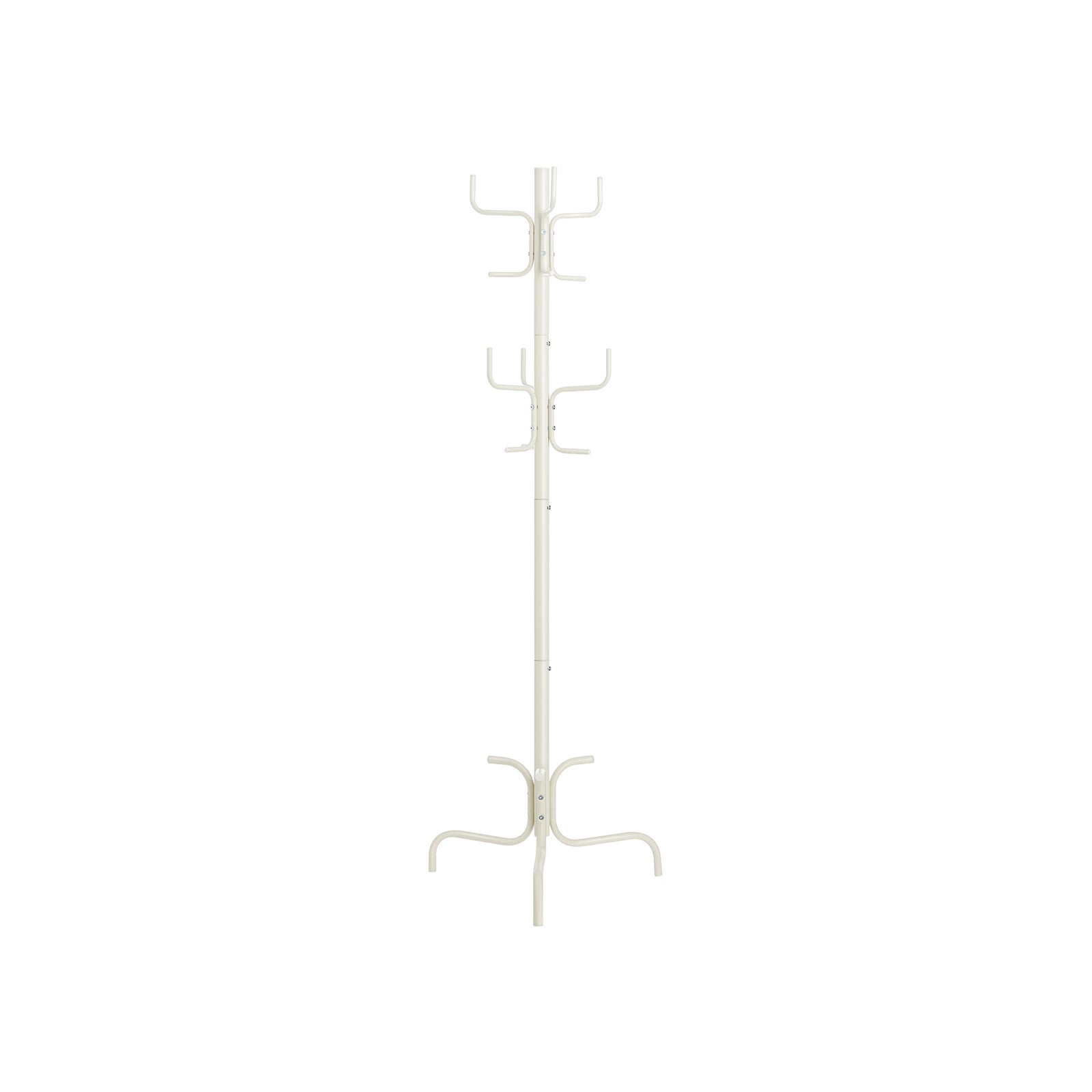 Free-Standing Coat Stand – Metal – White – 6 Hooks