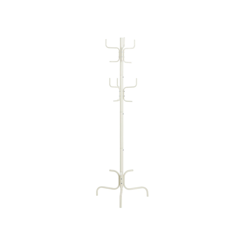 Free-Standing Coat Stand – Metal – White – 6 Hooks