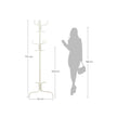 Free-Standing Coat Stand – Metal – White – 6 Hooks