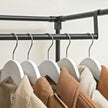 Portable Closet – Non-Woven Fabric – Black – Covered with Iron Mesh Shelves and Hanging Area