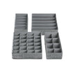 Set of 4 Drawer Organizers – Fabric – Dark Grey – Collapsible and Foldable for Clothing Accessories