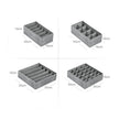 Set of 4 Drawer Organizers – Fabric – Dark Grey – Collapsible and Foldable for Clothing Accessories