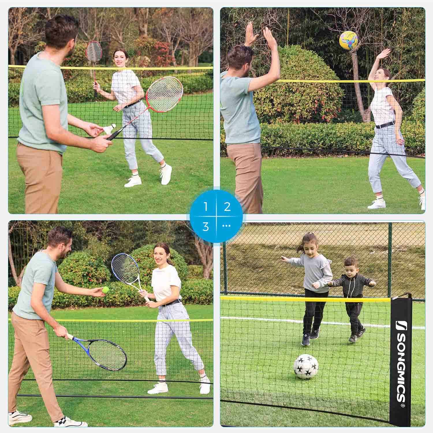 Portable Badminton Net – Adjustable Poles – 5m – Height Adjustable