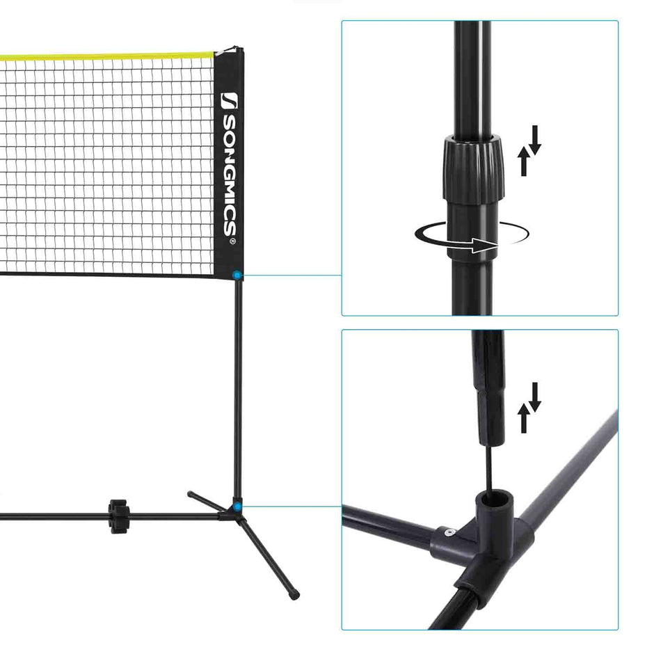 Portable Badminton Net – Adjustable Poles – 5m – Height Adjustable