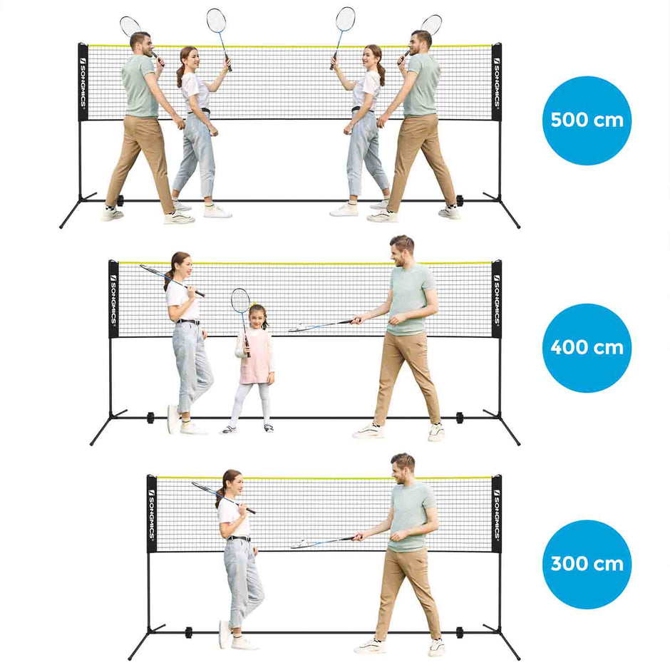 Portable Badminton Net – Adjustable Poles – 5m – Height Adjustable