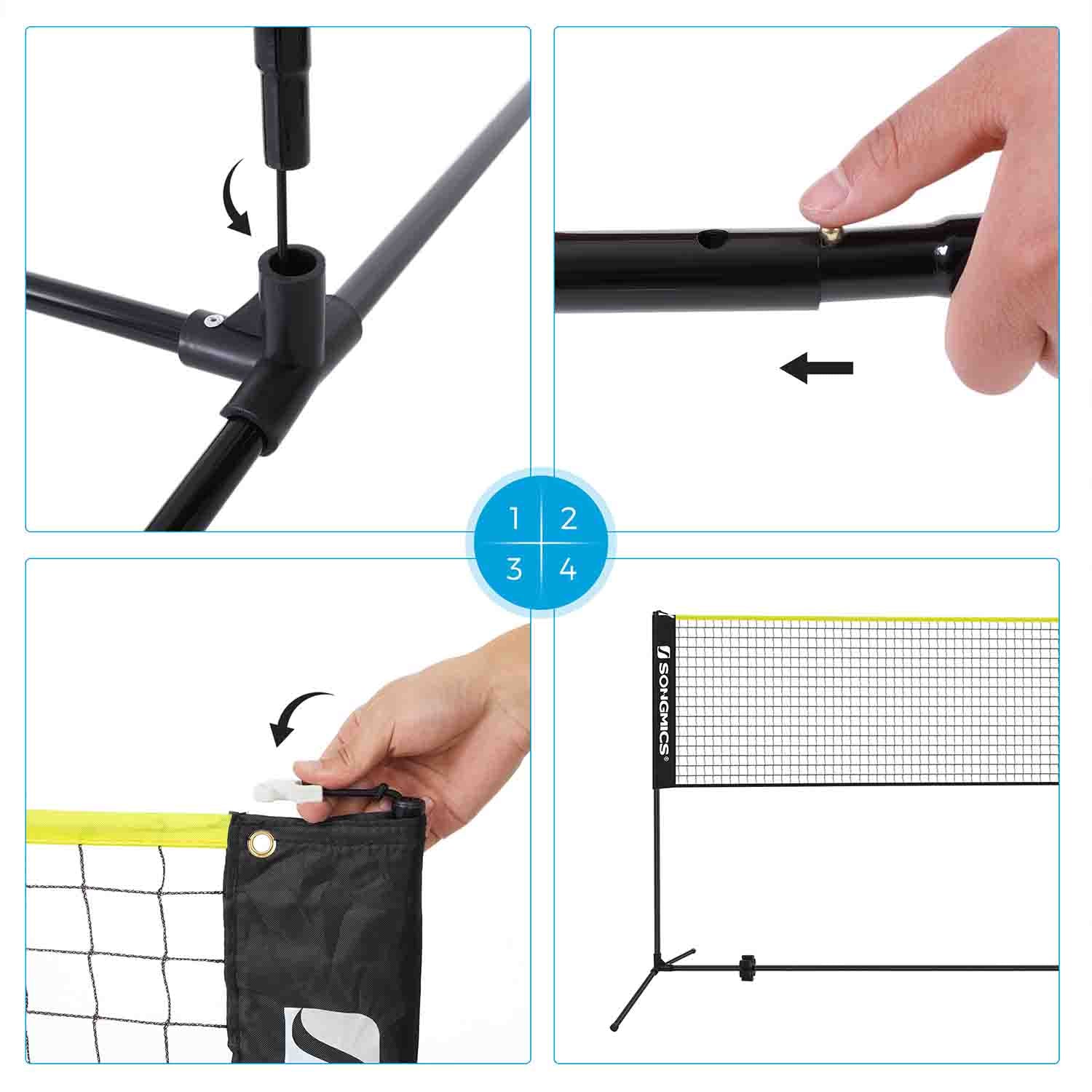Portable Badminton Net – Adjustable Poles – 5m – Height Adjustable