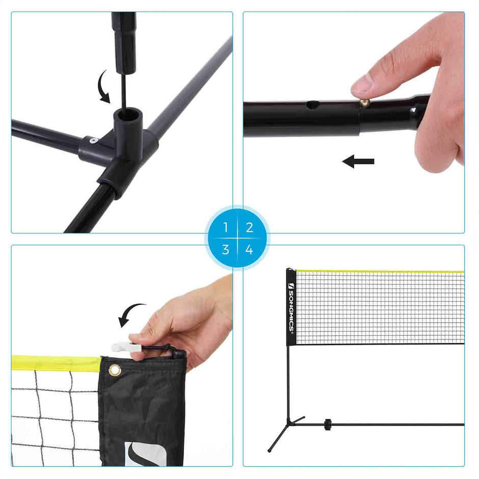 Portable Badminton Net – Adjustable Poles – 5m – Height Adjustable