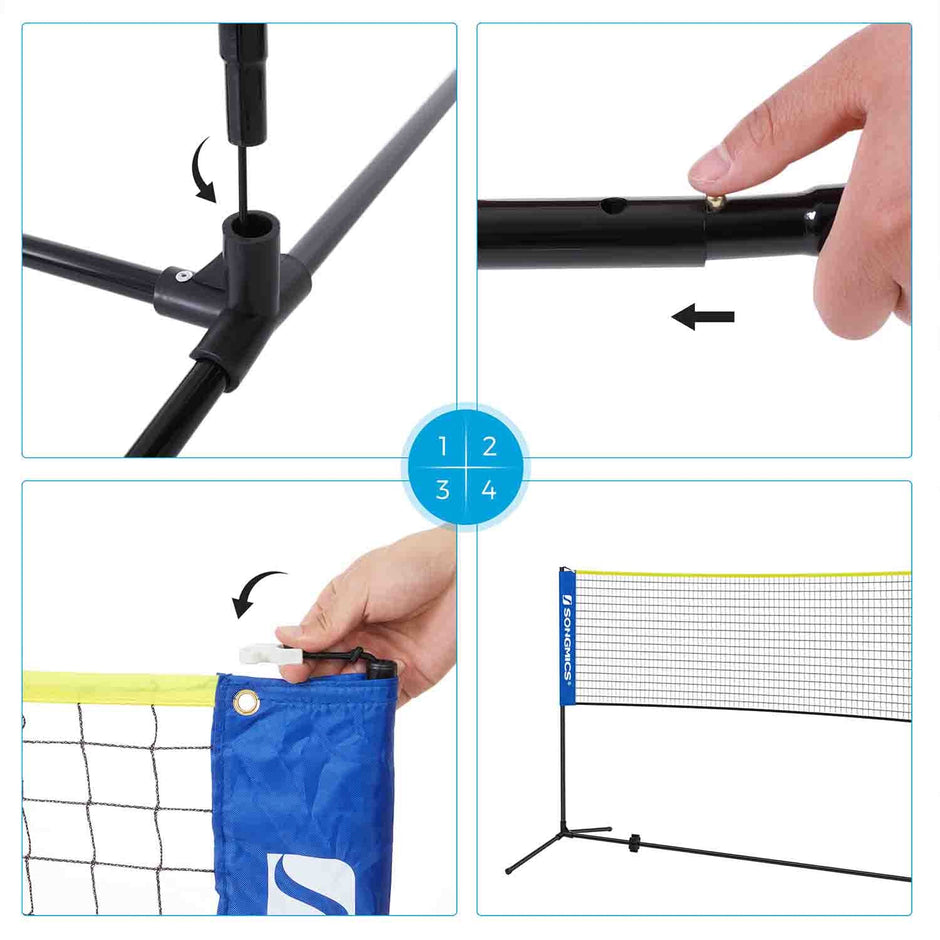 Badminton Net Set – Adjustable Height – 5m – Includes Poles