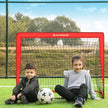 Folding Soccer Goal Set – Steel and Fiberglass – Red – Quick Assembly, Set of 2