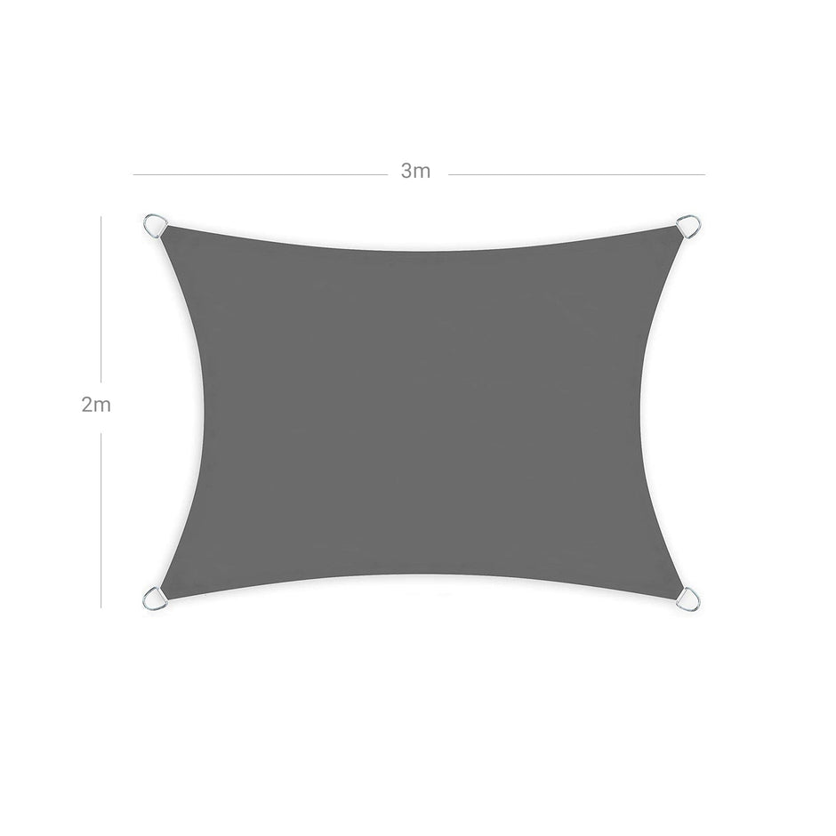 Sun Shade Sail – Tear-Resistant Polyester – Smoky Grey – 93% UV Protection, Water-Resistant